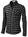 H2H Mens Casual Slim Fit Thermal Button-down Check Patterned Shirts With Pocket