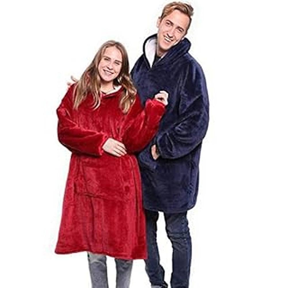 cotton yangda Oversized Hoodie Blanket, Super Soft, Warm and Comfortable, One Size Suitable for Everyone, Suitable for Adults, Men, Women, Teens (Blue)