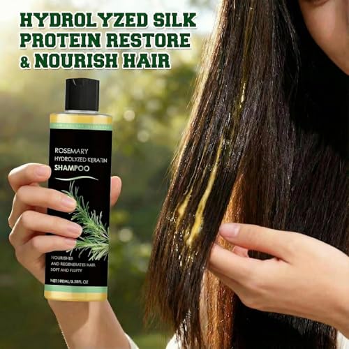 Champú De Romero Para El Crecimiento Del Cabello, 100ml Champú Orgánico De Romero Para La Caída Del Cabello, Fortalecedor Y Nutritivo Con Queratina Hidrolizada Para Hombres Y Mujeres