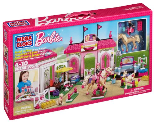 Mega Bloks Inc Mega Bloks – Barbie – Build ‘n Play Horse Stable, Baby & Kids Zone