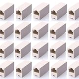 SIENOC 20 Pcs RJ45 Coupler Ethernet Cable Extender Female to Female Straight Modular Inline Coupler (20 Packs RJ45 Female to Female Plug Coupler)