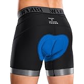 Bikewa Men's Cycling Underwear with Anti-Slip Leg Grips 4D Padded Bike Shorts MTB Liner for Bicycle Biking Riding