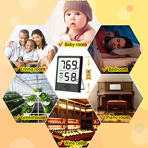 Cbiumpro Hygrometer Indoor Thermometer Digital Humidity Gauge Accurate Temperature Humidity Monitor Meter for Living Room, Greenhouse, Wine Cellar, Basement, Gun Safe, Bathroom, Closet, Humidor