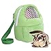 1 PCS Portable White Mesh Bag,African Hedgehog Hamster Breathable Pet Dog Carrier Bags,Handbags Puppy Cat Travel Backpack (M, White Mesh - Green)