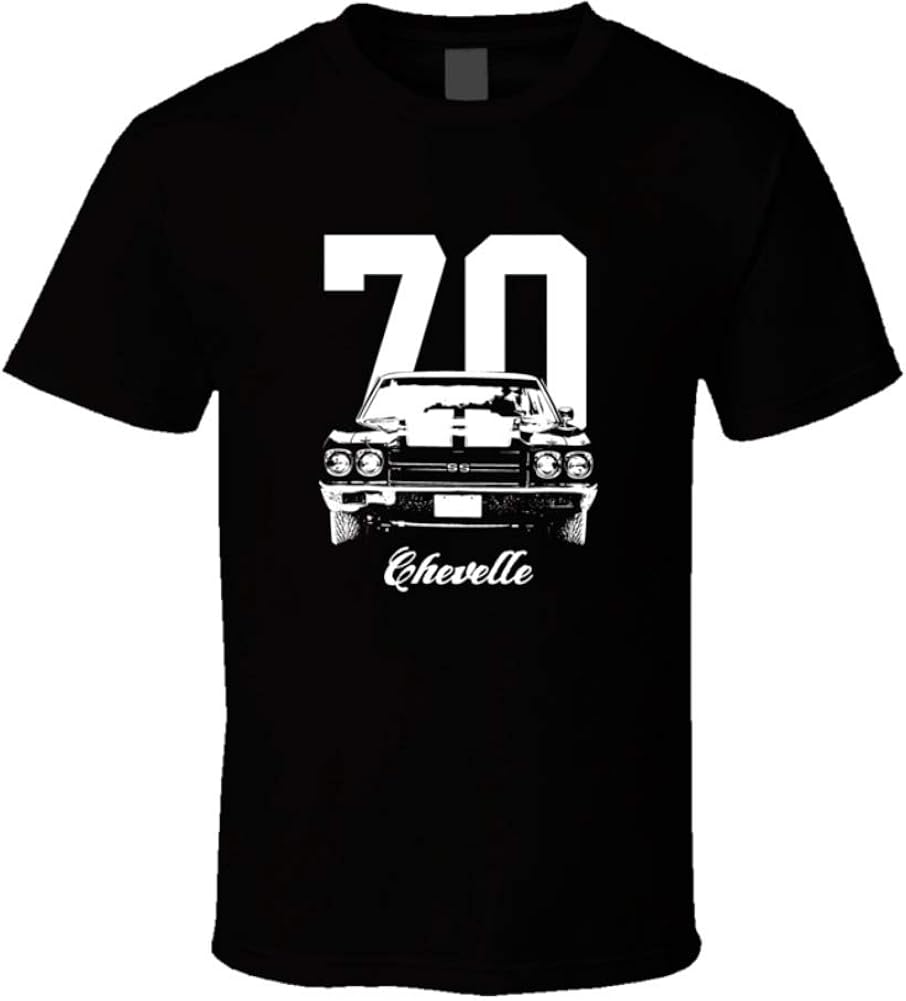 CarGeekTees.com 1970 Chevelle Grill View with Year and Model Dark Color T Shirt