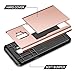 SAMONPOW Wallet Cover for Galaxy S9 Case Hybrid S9 Wallet Case Card Holder Shell Heavy Duty Protection Shockproof Anti Scratch Soft Rubber Bumper Cover Case for Samsung Galaxy S9 Rose Gold