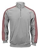 Adidas Men's Pindot 1/4 Zip Up Pullover Sweatshirt (Large, Gray/Red)