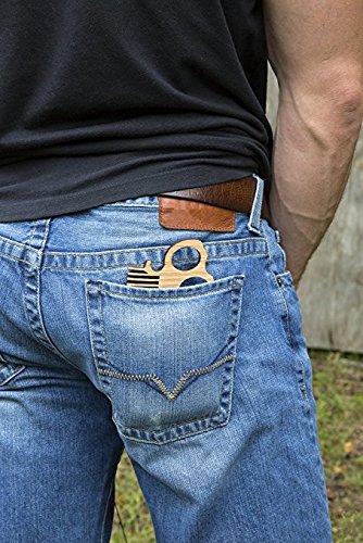 BEARD GAINS Brass Knuckles Fine Tooth Wooden Beard/Mustache Comb | Shape and Style with Portable Pocket Sized Facial Hairs Comb | MADE in USA