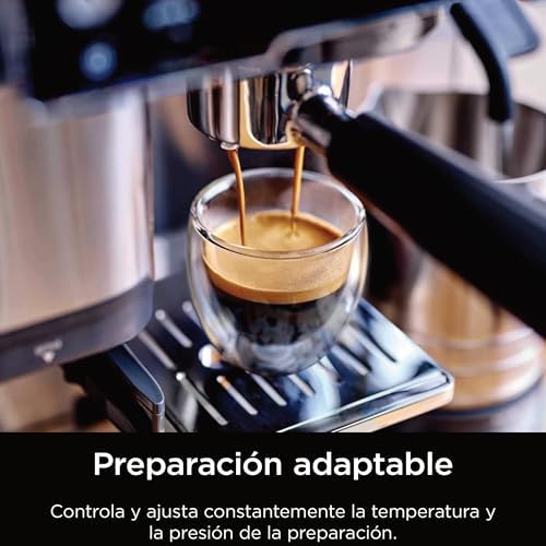 Luxe Essential Cafetera 2 en 1 para Espresso y Café de Filtro, Plata