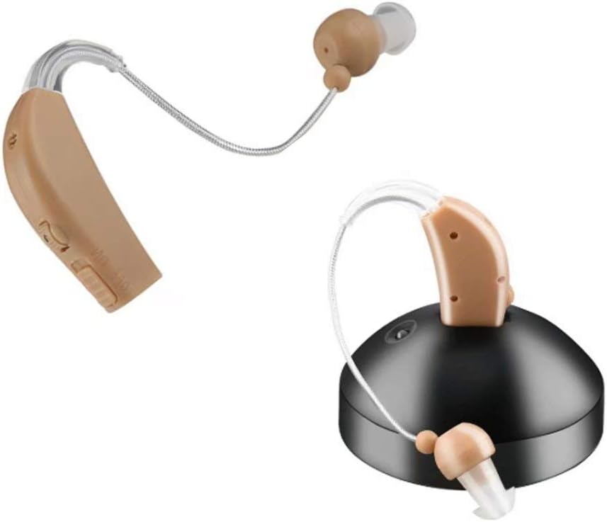 Hearing Sound Amplifiers Aid Behind The Ear Plugs Rechargeable Mini Micro Devices Ear Hook with Digital Noise Cancelling Storage Case Drying Box Capsules for Personal Hard of Hearing Elderly