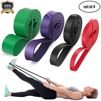 LEEKEY Resistance Band Set, Pull Up Assist Bands - Stretch Resistance Band - Mobility Band Powerlifting Bands For Resistance Training, Physical Therapy, Home Workouts (Set-4)
