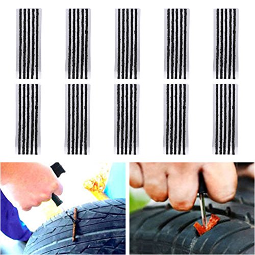 DIFEN Tire Repair Strings - Automotive Tool Tire Repair Plug for Tubeless Off-road Tires Car, Bike, ATV, UTV, Wheelbarrow, Mower ({Pack of 50}-Black)