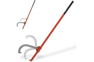 FEBTECH - Cant Hook 60" - Log Roller Tool - Steel Cant Hook for Logs with Adjustable Hook and Rubber Grip Handle - for Sawyers, Loggers, Firewood Enthusiasts and Wood Workers