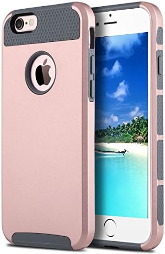 iPhone 6s Case Rose Gold, DiaoC [Ultra Protection] Shock Absorbing Case Best Heavy Duty Dual Layer Tough Cover for Apple iPhone 6 / iPhone 6s - Gray / Rose Gold