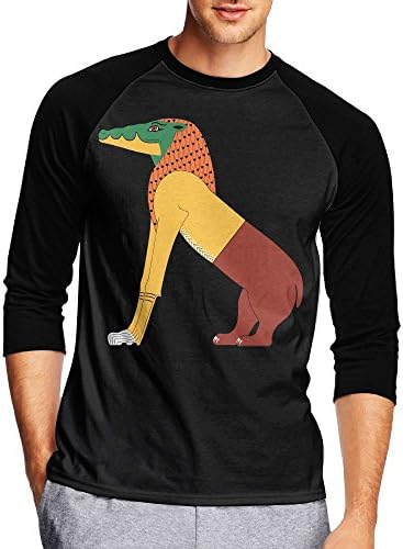 Men's Ammit Egypt Goddess Athletic 3/4 Sleeve Baseball Tshirt Raglan Jersey Shirt XL