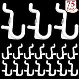 Pegboard Hooks Kit 75-packs J Shape Peg Hooks White Peg Hook Accessories (75 PK, White)