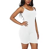 Amiliashp Women's Spaghetti Strap Tank Top Short Jumpsuit Rompers Bodysuit One Piece Catsuit