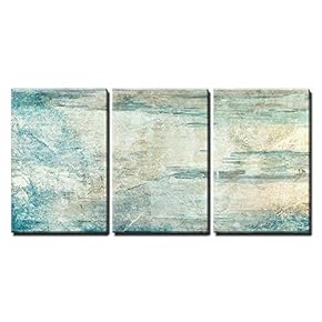 3 Piece Canvas Wall Art - Abstract Grunge Artwork - Modern Home Art Stretched and Framed Ready to Hang - 16"x24"x3 Panels