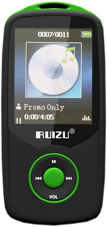 TopReturn RUIZU X06 100 hours wireless bluetooth Mp3 music player and 4 gb storage and 1.8 inch screen TF/SD card slot support 1-64 gb + headset(Green)