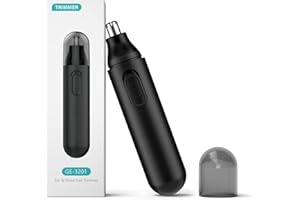 Ginity Ear and Nose Hair Trimmer,2024 Painless Battery-Operated Nose Hair Trimmer for Men Women,Dual Edge Blades Nasal Trimmer Nose Clippers for Easy Cleansing (Black)