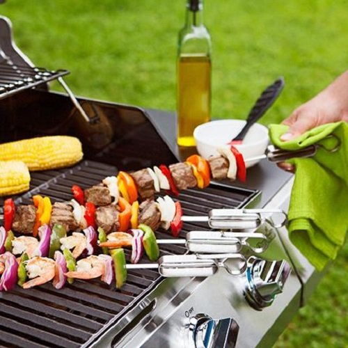 Quirky Sliders Stainless Steel BBQ Slide & Serve Skewers, Set of 4