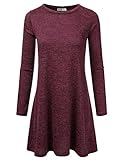 JJ Perfection Women's Loose Fit Long Sleeve Swing Tunic Dress