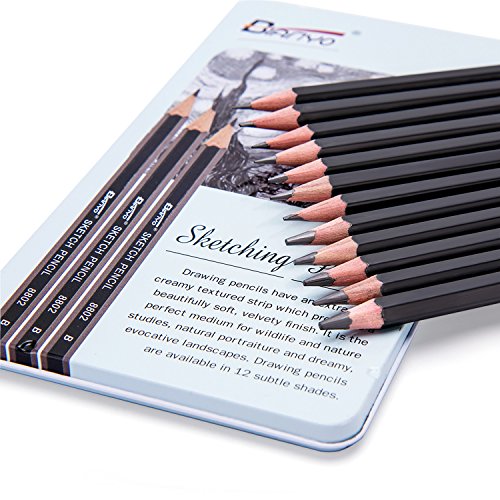 Bianyo Sketch Pencil Drawing Pencils Art Pencils Drawing Kit(12-Piece,3H, 2H, H, HB, B, 2B, 3B, 4B, 5B, 6B, 8B, 10B) - Thumbnail 2