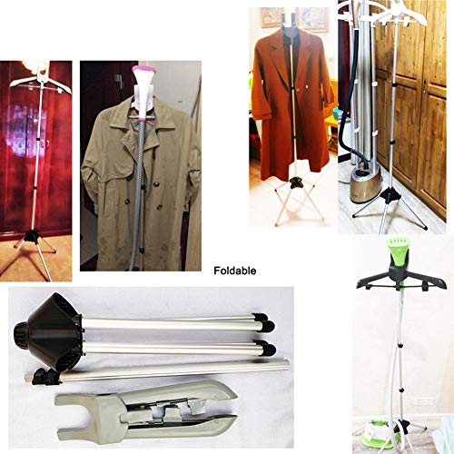 Exttlliy Garment & Drying Rack Garment Hanger/Drying Rack/Handheld Clothes Steamer Holder Ironing Steamer Bracket Telescopic Folding Hanger (Gray) - Thumbnail 6
