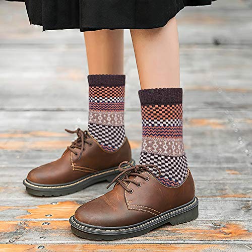 REDSTORM-Winterliche-warme-Woll-Baumwollsocken-fuer-Frauen-Koralle-Fleece-Socken-Set-