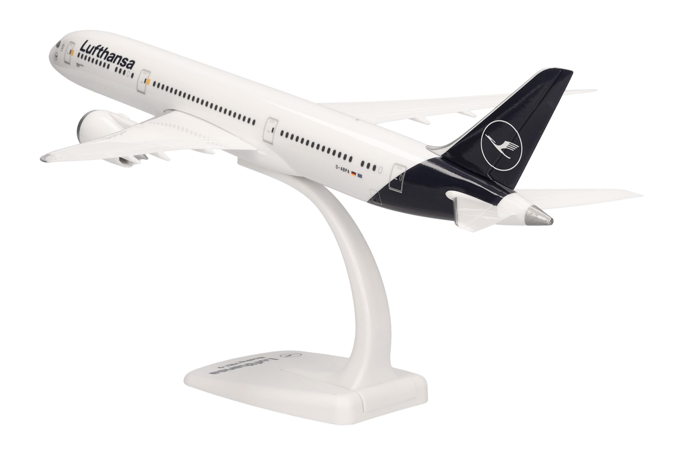 Herpa Snap-Fit Modellflugzeug Lufthansa Boeing 787-9 Dreamliner – D-ABPA “Berlin” Miniatur im Maßstab 1:200, Sammlerstück, Modell mit Standfuß, Kunststoff 4