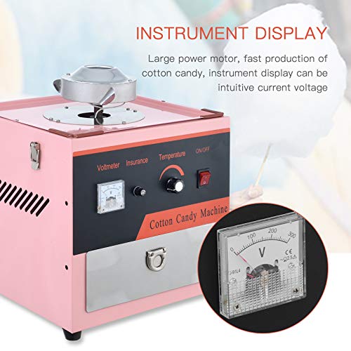 20" Commercial Electric Cotton Candy Machine Candy Floss Maker with Sugar Scoop and Big Drawer Pink
