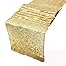 HOSL Pack of 6 Gold Yellow Glitter Sequin Table Runners 12 x 108 Inches for Wedding Banquet Party Decoration (Color May Vary Different in Different Light)