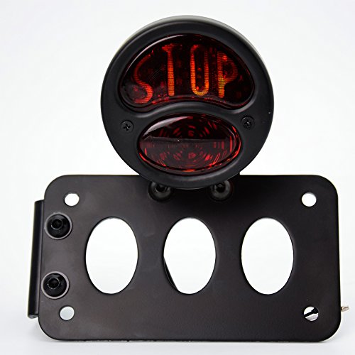image for Amazicha Motorcycle LED Side Mount License Plate Bracket Brake Running