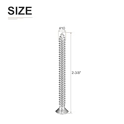 DTGN 50Pcs #10x2-3/8" Flat Head Wood Screws, 304