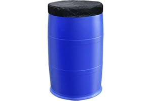 PEMALY 55 Gallon Drum Cover,Stretchable Adjustable Drum Cover with Drawstring Water Storage Barrel for Water Rain Barrel and Trash Can Waterproof
