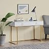 BELLEZE Modern 45 Inch Makeup Vanity Dressing Table or Home Office Computer Laptop Writing Desk with Two Storage Drawers…