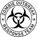 www.tdcdecals.com Zombie Outbreak Response Team Black Die-Cut Vinyl Decal Sticker