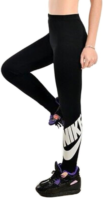 Lokebi Womens Just Do It Print Side Text Stretchy Leggings (Nike Printed)