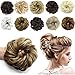 SHEDOWIG Clip in bangs Hair Piece Scrunchies Hair Bun Extensions for Women Synthetic Updo Chignon Hairpiece