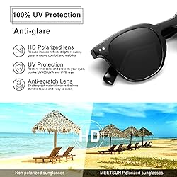 MEETSUN Vintage Round Polarized Sunglasses for