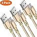 Hiway USB Type C Cable 3A Fast Charging,3Pack 6FT USB-A to USB-C Nylon Braided Data Sync Transfer Cord Compatible with Galaxy S20 S10 S9 S8, Note 20 10 and iPhone 15/15 Pro Max USB C Charger