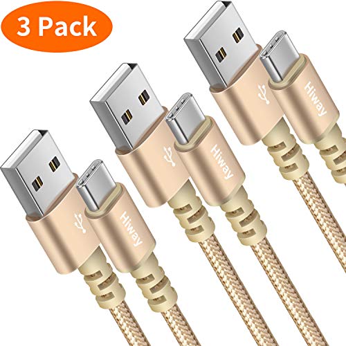 USB Type C Cable,Hiway 3Pack 6FT USB-A 2.0 to USB-C Fast Charger Nylon Braided Data Sync Transfer USB C Cord Compatible with Samsung Galaxy S10 S9 S8 Plus Note 9 8,Moto Z Z3,LG V50 G8,Switch,and More - Thumbnail 7