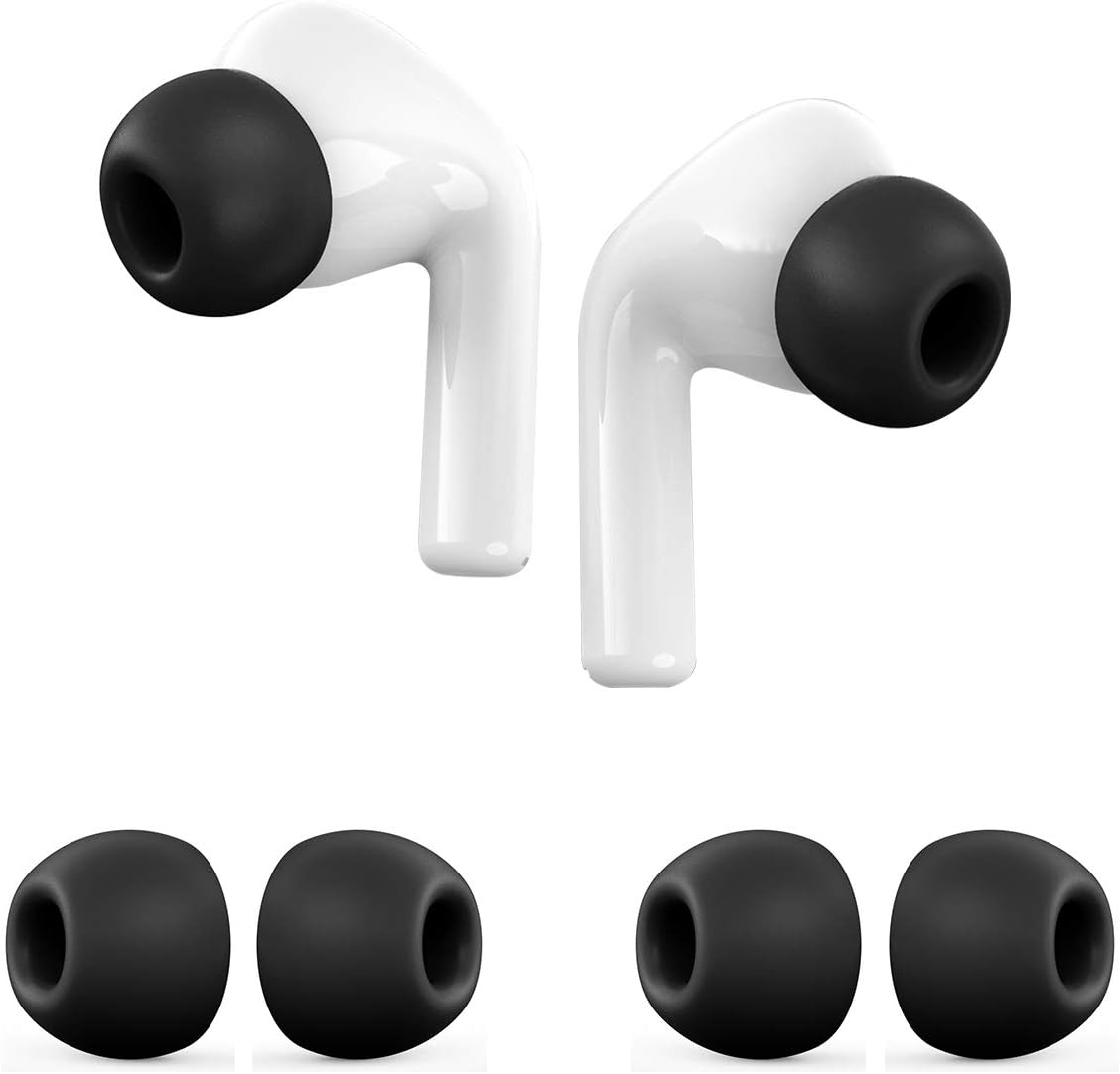 HATALKIN Ear Tips Compatible with AirPods Pro Eartips, Anti Slip Headphones Replacement Earbuds Soft Cover Case Earphone Tips Earplugs for AirPods Pro/AirPods 3(2 Pairs,Black-Small)