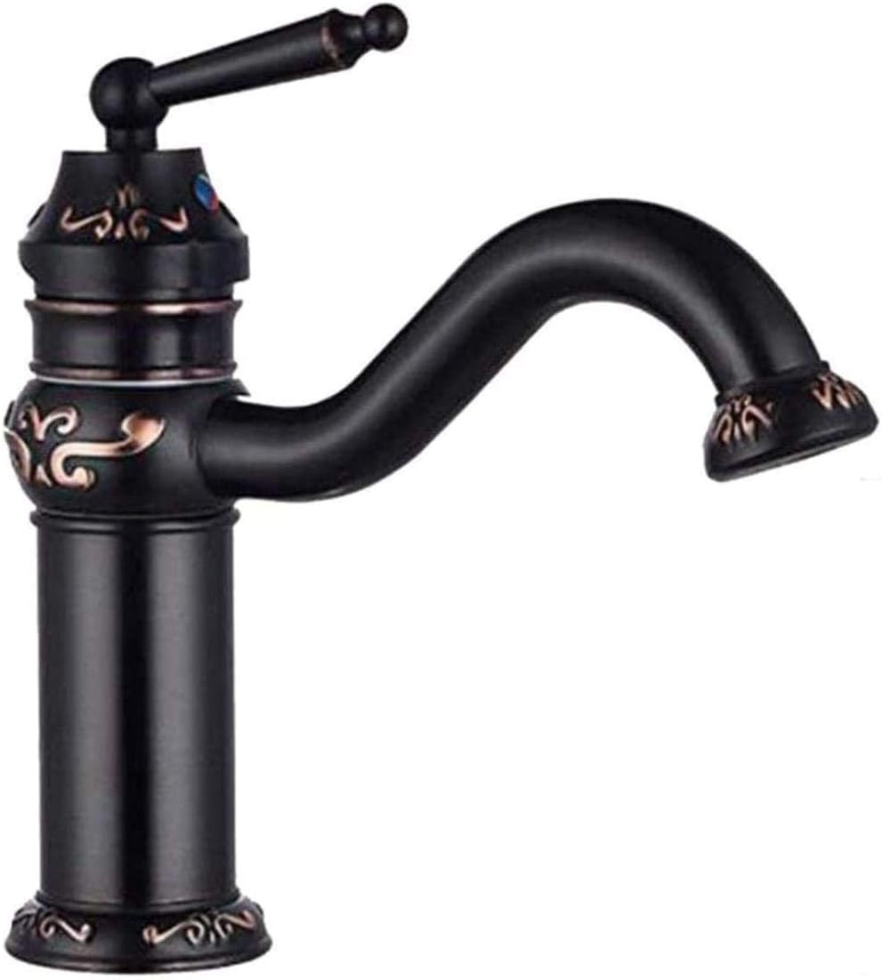 Grifos Nostalgia Retro Negro Grifo de baño Mezclador giratorio 360 ° de