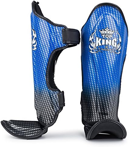 TOP KING Boxing Kids Super Star Shin Pads Blue & Black