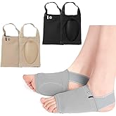 Paiwefil Arch Support Sleeves with Plantar Relief, Pain Flat Feet, Heel Spurs,with Built-in Gel pad Comfortable Compression Foot Sleeves 1 pairs (Beige)