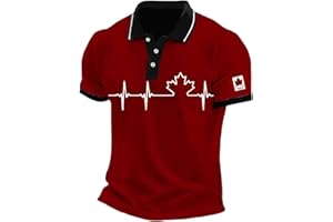 Mens Canada Polo Shirt Short Sleeve Canada Flag Canadian Maple Leaf Graphic Casual Patriotic 1st July T Shirt Tops