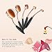 DSCbeauty Professional 10 Pcs Oval Makeup Brush Set Toothbrush Makeup Brush Kit Foundation Contour Blush Blending Lip Eyebrow Eyeliner Eyeshadow Concealer Cosmetic Brush Set with Oval Brushes Stand
