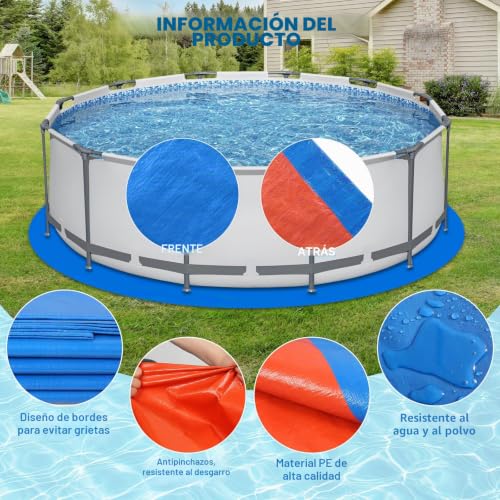 12ft Round Pool Protection Mat for Flat Pools Above Ground Swimming Pools Protection