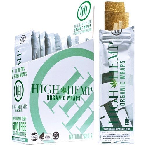 HlGH HEMP BEST WRAPS ORGANIC, TOBACCO AND CHEMICAL FREE 25 PACKS PER